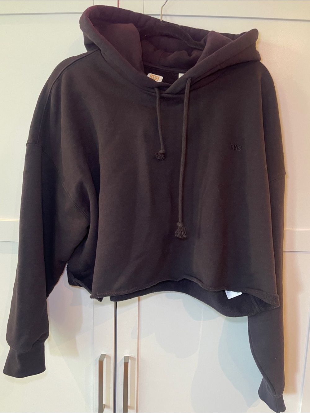 Levi's Black Cropped Crewneck Hoodie